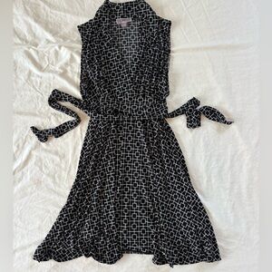 BY Design - Nordstrom brand wrap dress, black and white